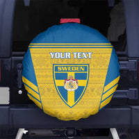 Custom Sweden Football Spare Tire Cover Go Blagult - Scandinavian Pattern - Wonder Print Shop