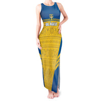 Custom Sweden Football Tank Maxi Dress Go Blagult - Scandinavian Pattern - Wonder Print Shop