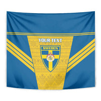 Custom Sweden Football Tapestry Go Blagult - Scandinavian Pattern - Wonder Print Shop
