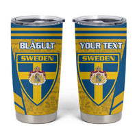 Personalised Sweden Football Tumbler Cup Go Blagult - Scandinavian Pattern - Wonder Print Shop