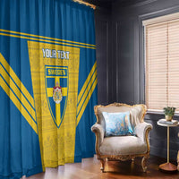 Custom Sweden Football Window Curtain Go Blagult - Scandinavian Pattern - Wonder Print Shop