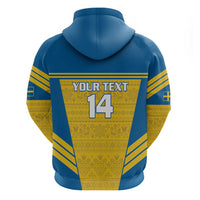 Custom Sweden Football Zip Hoodie Go Blagult - Scandinavian Pattern - Wonder Print Shop