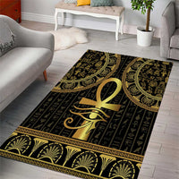 Ancient Egypt Ankh and Eye Of Horus Area Rug Egyptian Hieroglyphs - Wonder Print Shop