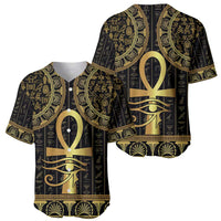 Ancient Egypt Ankh and Eye Of Horus Baseball Jersey Egyptian Hieroglyphs - Wonder Print Shop
