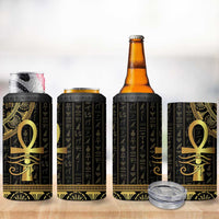 Ancient Egypt Ankh and Eye Of Horus 4 in 1 Can Cooler Tumbler Egyptian Hieroglyphs - Wonder Print Shop
