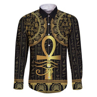 Ancient Egypt Ankh and Eye Of Horus Family Matching Puletasi and Hawaiian Shirt Egyptian Hieroglyphs - Wonder Print Shop