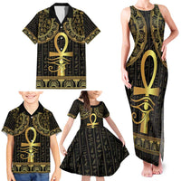 Ancient Egypt Ankh and Eye Of Horus Family Matching Tank Maxi Dress and Hawaiian Shirt Egyptian Hieroglyphs - Wonder Print Shop