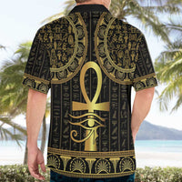 Ancient Egypt Ankh and Eye Of Horus Hawaiian Shirt Egyptian Hieroglyphs - Wonder Print Shop