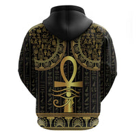 Ancient Egypt Ankh and Eye Of Horus Hoodie Egyptian Hieroglyphs - Wonder Print Shop