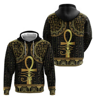 Ancient Egypt Ankh and Eye Of Horus Hoodie Egyptian Hieroglyphs - Wonder Print Shop