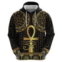 Ancient Egypt Ankh and Eye Of Horus Hoodie Egyptian Hieroglyphs - Wonder Print Shop