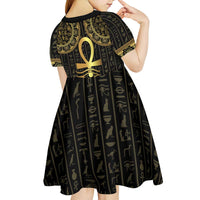 Ancient Egypt Ankh and Eye Of Horus Kid Short Sleeve Dress Egyptian Hieroglyphs - Wonder Print Shop