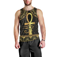 Ancient Egypt Ankh and Eye Of Horus Men Tank Top Egyptian Hieroglyphs - Wonder Print Shop