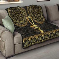 Ancient Egypt Ankh and Eye Of Horus Quilt Egyptian Hieroglyphs - Wonder Print Shop