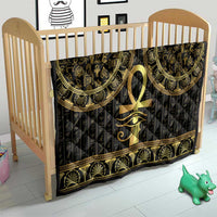 Ancient Egypt Ankh and Eye Of Horus Quilt Egyptian Hieroglyphs - Wonder Print Shop