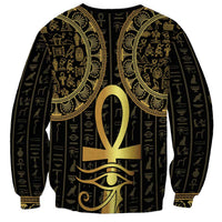 Ancient Egypt Ankh and Eye Of Horus Sweatshirt Egyptian Hieroglyphs - Wonder Print Shop
