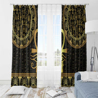 Ancient Egypt Ankh and Eye Of Horus Window Curtain Egyptian Hieroglyphs - Wonder Print Shop
