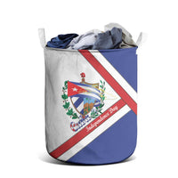 Cuba Independence Day Laundry Basket Patria o Muerte Venceremos Curve Flag Style - Wonder Print Shop