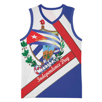 Cuba Independence Day Basketball Jersey Patria o Muerte Venceremos Curve Flag Style - Wonder Print Shop