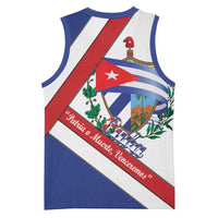 Cuba Independence Day Basketball Jersey Patria o Muerte Venceremos Curve Flag Style - Wonder Print Shop