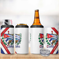 Cuba Independence Day 4 in 1 Can Cooler Tumbler Patria o Muerte Venceremos Curve Flag Style - Wonder Print Shop