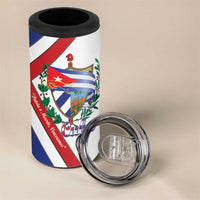 Cuba Independence Day 4 in 1 Can Cooler Tumbler Patria o Muerte Venceremos Curve Flag Style - Wonder Print Shop