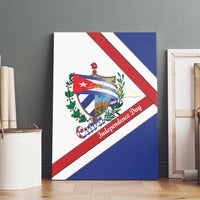 Cuba Independence Day Canvas Wall Art Patria o Muerte Venceremos Curve Flag Style - Wonder Print Shop