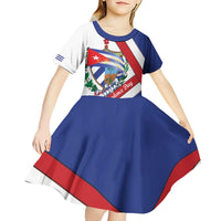Cuba Independence Day Kid Short Sleeve Dress Patria o Muerte Venceremos Curve Flag Style - Wonder Print Shop