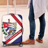 Cuba Independence Day Luggage Cover Patria o Muerte Venceremos Curve Flag Style - Wonder Print Shop