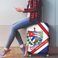 Cuba Independence Day Luggage Cover Patria o Muerte Venceremos Curve Flag Style - Wonder Print Shop