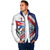 Cuba Independence Day Padded Jacket Patria o Muerte Venceremos Curve Flag Style - Wonder Print Shop