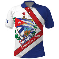 Cuba Independence Day Polo Shirt Patria o Muerte Venceremos Curve Flag Style - Wonder Print Shop