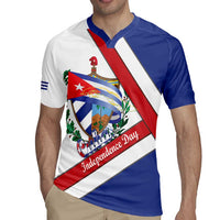 Cuba Independence Day Rugby Jersey Patria o Muerte Venceremos Curve Flag Style - Wonder Print Shop