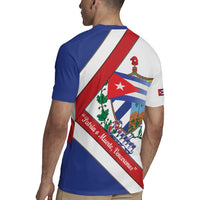 Cuba Independence Day Rugby Jersey Patria o Muerte Venceremos Curve Flag Style - Wonder Print Shop