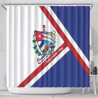 Cuba Independence Day Shower Curtain Patria o Muerte Venceremos Curve Flag Style - Wonder Print Shop