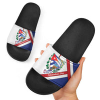 Cuba Independence Day Slide Sandals Patria o Muerte Venceremos Curve Flag Style - Wonder Print Shop
