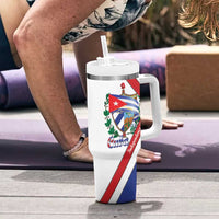 Cuba Independence Day Tumbler With Handle Patria o Muerte Venceremos Curve Flag Style - Wonder Print Shop