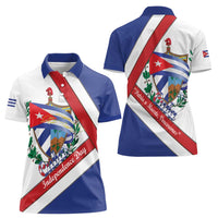 Cuba Independence Day Women Polo Shirt Patria o Muerte Venceremos Curve Flag Style - Wonder Print Shop