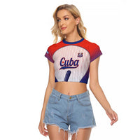 Cuba Baseball Custom Raglan Cropped T Shirt 2026 Go Champions White Version - Wonder Print Shop