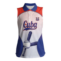 Cuba Baseball Custom Women Sleeveless Polo Shirt 2026 Go Champions White Version - Wonder Print Shop