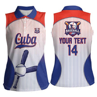 Cuba Baseball Custom Women Sleeveless Polo Shirt 2026 Go Champions White Version - Wonder Print Shop