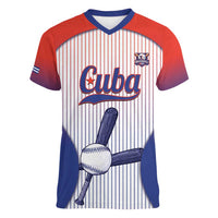 Cuba Baseball Custom Women V-Neck T-Shirt 2026 Go Champions White Version - Wonder Print Shop
