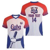Cuba Baseball Custom Women V-Neck T-Shirt 2026 Go Champions White Version - Wonder Print Shop