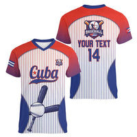 Cuba Baseball Custom Women V-Neck T-Shirt 2026 Go Champions White Version - Wonder Print Shop