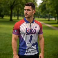 Cuba Baseball Custom Zipper Polo Shirt 2026 Go Champions White Version - Wonder Print Shop