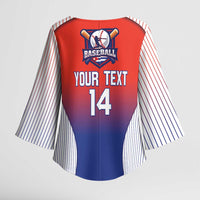 Cuba Baseball Custom Kimono Sleeve Blouse 2026 Go Champions Red Version - Wonder Print Shop