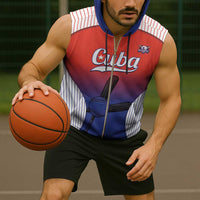 Cuba Baseball Custom Sleeveless Zip Hoodie 2026 Go Champions Red Version - Wonder Print Shop