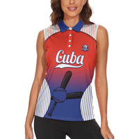 Cuba Baseball Custom Women Sleeveless Polo Shirt 2026 Go Champions Red Version - Wonder Print Shop