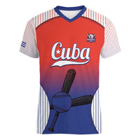 Cuba Baseball Custom Women V-Neck T-Shirt 2026 Go Champions Red Version - Wonder Print Shop