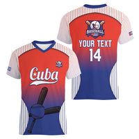 Cuba Baseball Custom Women V-Neck T-Shirt 2026 Go Champions Red Version - Wonder Print Shop